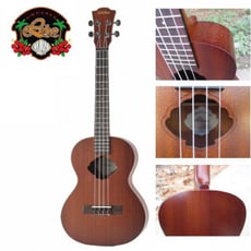 Leho Aleho Tenor ALUT-M Caoba  - Ukulele ALEHO ALUT-M Tenor., Corpo com tampa, fundo plano e anéis de mogno enrolados., Boca em forma de concha., Mastro de Fingerboard laminado de pau-rosa Fingerboard., 18 trastes em níquel pratea...