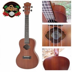 Leho Ukulele Caoba Laminada Aluc-m  - Ukulele Concerto, 18 trastes, Boca em forma de concha, Cumprimento da escala: 380 mm, Codas aquila, Com saco incluido, 