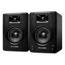M-Audio  BX4 - Monitores de referência multimídia, Tweeter: tweeter de cúpula de seda de 1 (25,4 mm), Woofer: 4,5 (114,3 mm), Diafragma de Kevlar, Potência de saída: 120 Watt, 2x 25 W (RMS), Faixa de frequência: ...