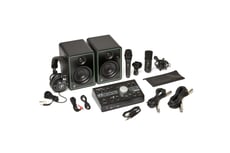 Mackie Studio Bundle  - O conjunto contém monitores multimídia Mackie CR3-X, Mackie Big Knob Studio, Mackie EM-91C, Mackie EM-89D e MC-100; Mackie CR3-X: Monitores multimídia de referência criativa de 3 , 