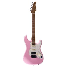 Mooer  S801 Pink - Guitarra inteligente com multi-efeitos e conexão Bluetooth, Combina uma guitarra elétrica clássica com opções de modelagem de tom digital, Pode ser operado através de um aplicativo iOS / Android gr...