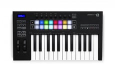 Novation Launchkey 25 MK3  - 25 teclas com sensibilidade à velocidade, 16 pads sensíveis à velocidade iluminados RGB, Modos de escala e acordes, Arpeggiator, Função de captura de MIDI, Mapeamentos MIDI, 