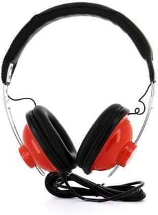 OQAN QHP20-RD  - Projeto vintage de fones de ouvido dinâmicos., Diâmetro do alto-falante de 40mm., Ampla resposta de frequência 20Hz-20Khz., Estofamento confortável., Diadema ajustável., Cabo de 2 m com um conector...