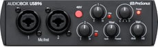 Presonus AudioBox USB 96 25th Anniv Ed  - Interface de gravação 2 x 2 USB 2.0 24 bits / 96 kHz, Edição do 25º aniversário, 2 entradas de microfone / instrumento: combo XLR/Jack, 2 saídas de linha: 6,3 mm balanceado, Entrada e saída MIDI, S...