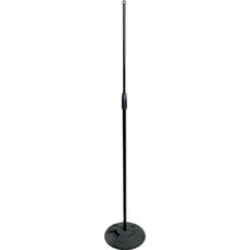 Proel  OST110BK  - Suporte profissional reto para microfone com base de ferro fundido com anel de borracha antivibração e ajuste de regulação em nylon. 1), BASE PESADA DE FERRO FUNDIDO REDONDA COM ANEL DE BORRACHA PA...