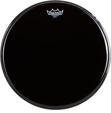 Remo  Ebony Ambassador 16 Inch Bass Drum Head - As peles Ambassador Ebony apresentam tons ressonantes abertos com um visual preto reflexivo. Construídas com 1 camada de filme Ebony de 10 mil, as peles Ambassador Ebony são ideais para bater e cab...