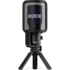 Rode  NT-USB+ - Microfone Condensador USB-C, Cápsula condensadora de 1/2 (banhada a ouro), Padrão polar: Cardióide, Pré-amplificador Revolution de alto ganho, Conversão digital: 24Bit / 48kHz, DSP integrado com fi...
