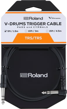 Roland PCS-5-TRA V-Drums Cabo Trigger 1.5m  - Roland PCS-5-TRA V-Drums Cabo Trigger 1.5m, Cabo trigger de percussão eletrónica em alta-qualidade com fichas TRS Stereo 1/4-polegadas, Compatível com triggers de percussão Roland, módulos de som e...