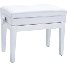 Roland RPB-400WH <b>Platinum</b> Banco Piano Branco  - Roland RPB-400WH Banco Piano Premium Branco, Compartimento dedicado para guardar Acessórios, Regulação Altura + Assento Muito Confortável em Vinil, Cor: Branco Acetinado, Construção em Madeira maci...