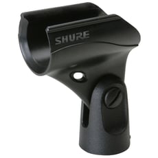 Shure A25D  - Cachimbo para microfone / clip de microfone, Preto, Compatível com (maioritariamente) todos os suportes de microfone, Rosca universal, com adaptador, 