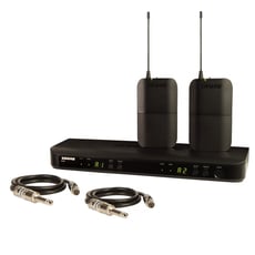 Shure BLX188 sistema wireless - Inclui 2 cabos x WA302, receptor de BLX88 & 2 x BLX1 transmissores, Dual Channel receptor compatível até 12 canais em grupo, Projetado para ligação de guitarra e baixo, Distância de 100 m, Incluído...