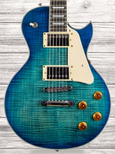 Sire   LARRY CARLTON L7 TBL  - Material do corpo: mogno + bordo duro + folheado inflamado, Forma do corpo: estilo LP do pai, Material do pescoço: mogno, Formato do pescoço: formato C, Escala: 24,7 , Material da escala: ébano / b...