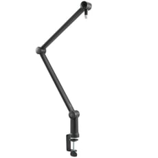 Sontronics Elevate  - Braço tipo broadcast montado em mesa, Grampos para superfícies de trabalho, Três juntas articuladas traváveis, Canais e clipes de travamento para cabos, Feito de alumínio com revestimento em pó, In...