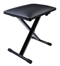 Soundsation  KB-200  - Altura ajustável com 3 posições, Assento acolchoado confortável no céu negro, Armação em aço, Pés de borracha antiderrapante, Cor pintada de preto, Altura (mín.-máx.): 430 - 480 mm, 