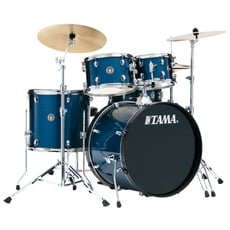Tama  Rhythm Mate Standard -HLB - série Rhythm Mate, Configuração do estúdio, Conchas de 6 camadas feitas de madeira de choupo, Acabamento em folha, Aros Accu-Tune de bumbo, Sistema de retenção Omniball Tom, 