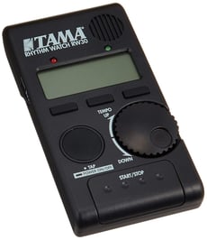 Tama RW30 Rhythm Watch Mini  - Metrônomo, Display com luz de fundo, 9 configurações diferentes do relógio, Toque na função, Ritmo de 30-250 BPM ajustável, Fivela do cinto, 