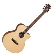 Tanglewood DBT-SFCE-BW  - Forma do corpo: Super Folk com Cutaway, Tampo em Spruce, Fundo e laterais em Nogueira (Black Walnut), Braço em Mogno (Mahogany), Escala em Eboncore, Escala: 650mm (25.6), 