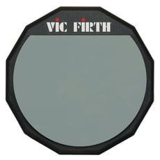 Vic Firth VFPAD12 Practice Pad  - Practice Pad, Tamanho: 12 , Borracha macia para uma recuperação realista, Base antiderrapante, 