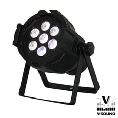 VSOUND VSPROJPL27A  - Projector de Luz com 7 LEDS 15W RGBAW DMX VSOUND VSPROJPL27A, Projector c/ LED RGBWA e efeitos de controlo, LEDs: 7 LEDs c/ 15W potência RGBWA, Som activo, MASTER-SLAVE, 9 canais DMX, Tensão de fun...