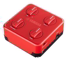 Yamaha Session Cake SC01  - Controlador / Interruptor: Liga / Desliga, MUTE DIRECT, PHONES, INPUT, PAN, Conexões: INPUT (Telefone Padrão, Hi-Z), PHONES, 2x CHAIN (Mini Estéreo), AUX (Mini de 4 Pólos), Bateria de fonte de alim...