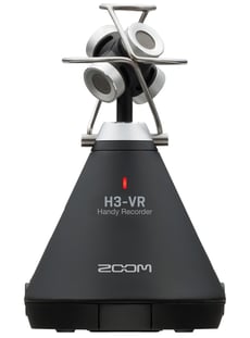 Zoom H3-VR  - 4 microfones integrados em matriz Ambisonic, Gravação de som surround a 360º, Controlo de ganho num único botão, com todos os níveis de entrada, Descodificação Ambisonic, Três modos de gravação: Am...