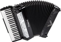 Roland FR-8X BK <b>Platinum</b> Acordeão Teclas Profissional  - Roland FR-8X BK Acordeão Eletrónico Teclas Preto com USB e MIDI, 41 Teclas Mão Direita + 120 Baixos Mão Esquerda + Sistema Som Potente, 100 Sons Acordeão + 180 Sons Orquestra + 32 Sons Orgão + Expa...