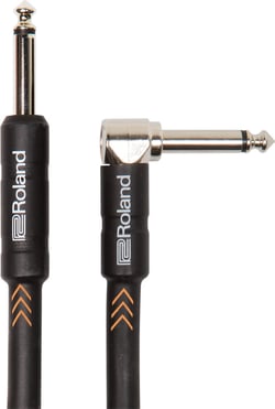 Roland RIC-B10A Cabo Jack mono Premium 3m  - Roland RIC-B10A Cabo Instrumento Jack Angulado com 3 metros comprimento, Cabo Profissional de Instrumento, Fichas: 1 x Jack Angulado / 1 x Jack Reto, Comprimento: 3 metros, Fichas resistentes, Isol...