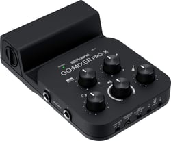 Roland GO:MIXER PRO X <b>Mesa Mistura + Interface Audio</b> - Roland GO:MIXER PRO-X Mesa Mistura para Telemóveis e Tablets, Entradas Microfone, Teclado, Guitarra Elétrica, Acústica, Baixo, Fácil Integração telemóveis e tablets + Porta USB + Alimt. Pilhas, 1 x...