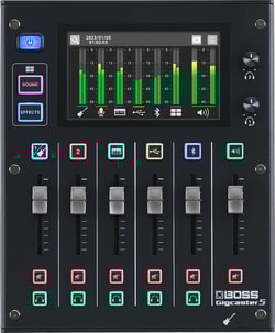 BOSS <b>GCS-5 Gigcaster5</b> Mixer Digital Visor Táctil a Cores - BOSS GCS-5 Gigcaster5 Mixer Digital com FX Processor + Bluetooth, Mixer digital 5-Canais com várias ferramentas de modelação som, Interface USB para músicos, ensino, podcasters e criadores conteúdo...