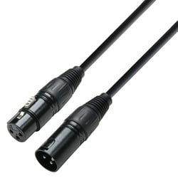 Adam hall K3DMF0300 3m  - Cabo DMX Adam Hall K3DMF0300. Cor: Black. DMX Cable XLR male to XLR female 3 m, 