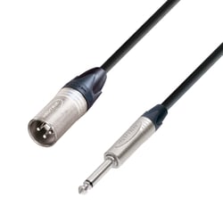 Adam hall K5 MMP 0300  - Comprimento 3 m, Cor preta, Diâmetro do cabo 6,4 mm, Seção transversal do condutor central 0,22 mm², Impedância de surto 87 ohm / km, Capacitância, 
