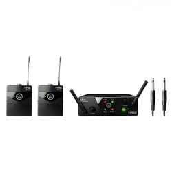AKG WMS 40 Mini Dual Instrument US25AC - Tamanho pequeno - grande som, O Conjunto Instrumental Duplo Duplo WMS40 é uma verdadeira solução sem fios plugnplay que fornece som áudiocristalino. Cada um dos dois emissores de bolso PT40 Mini in...
