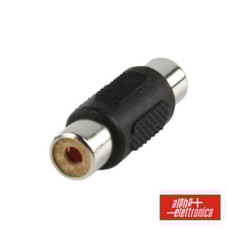 Alpha Elettronica  Ficha Adaptadora RCA Fêmea / RCA Fêmea  - Ficha adaptadora RCA, RCA Fêmea / RCA Fêmea, Estrutura em PVC Preto, Contactos Niquelados, 