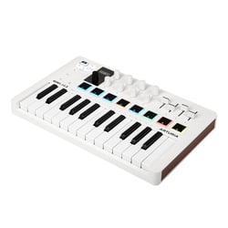 Arturia  MiniLab 3 White - Tipo de teclado: Mini teclas com expressão de teclado, Teclas: 25, Número de pads: 8, Número de faders: 4, Número de botões: 9, Funções/botões de transporte: sim, 