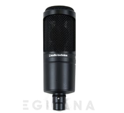 Audio Technica AT2020  - Construção robusta para longa vida útil, Ideal para modelos / home studios, Lida com altos níveis de SPL e uma ampla faixa dinâmica, Design especial, com diafragma de baixa massa, Padrão polar card...