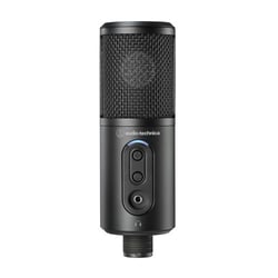 Audio Technica ATR2500x-USB   - Microfone USB cardioide de condensador para podcasting/streaming, Microfone condensador de captação lateral com saída USB, Estrutura forte para desempenho duradouro, Inclui dois cabos de 2m (6,6 ')...