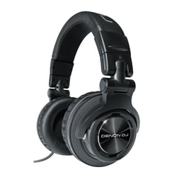 Denon DJ HP1100  - Construção dinâmica com lado traseiro fechado, Driver de 53mm de Largo Alcance, Copos de orelha rotativos de 180° com articulações articuladas reforçadas., Design compacto e dobrável para alta port...