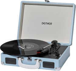 Denver  VPL-120 Azul  - USB com software de gravação para PC incluído, Funciona também como toca-discos normal com alto-falantes embutidos e conexão phono na parte traseira para conexão com sistema de música, Pode reprodu...