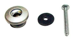 Dr.Parts SP 3  - Botão de alça de guitarra sobresselente em cromo, parafuso e feltro incluído. Cor preta., 