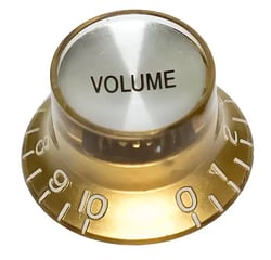 Dr.Parts  Volume Knob Gold/Silver for Alpha Pots (Epiphone) - Botões push fit para Gibson/Epiphone Les Paul SG Etc, 