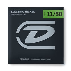 Dunlop  Electric Strings 11-50  - Medidores: 11 - 14 - 18 - 28 - 38 - 50, Elétrico - Níquel Wound - 11's Med Heavy - Conjunto de 6 cordas, 