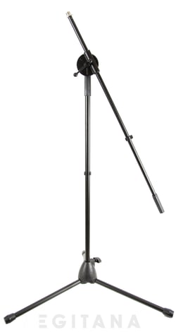 Egitana MS-2005  - Máx. Altura com braço: aprox. 210 cm, Peso: 1.60 kg, Cor: Preto, O segundo microfone pode ser montado próximo ao parafuso de bloqueio do braço, Conector roscado 3/8 , Base de metal fundido, 