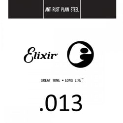 Elixir .013 Plain Steel  - Corda para guitarra elétrica e guitarra acústica, Corda em aço, Tratamento e tecnologia anti-ferrugem garantindo uma maior durabilidide e mantendo a sua sonoridade cerca de 3 a 5 vezes mais., Taman...