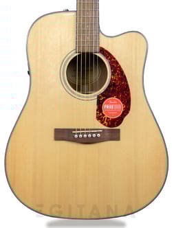 Fender CD-140SCE Nat  - Forma do corpo: Dreadnought com Cutaway, Tampo em Solid Spruce, Fundo e laterais em Laminated Ovangkol, Braço em Mogno (Mahogany), Escala em Nogueira (Walnut), Raio do braço: 305mm (11.81), 