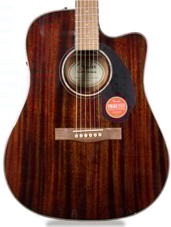 Fender CD-60SCE All Mah  - Forma do corpo: Dreadnought Cutaway, Tampo em Solid Mahogany, Fundo e laterais em Laminated Mahogany, Braço em Mogno (Mahogany), Escala em Nogueira (Walnut), Raio do braço: 305mm (12), 