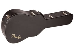 Fender  Dreadnought Case Flat Top - Adequado para modelos dreadnought, Tampa plana, Construção de madeira, Dimensões (L x L x A): 112 x 40 x 13 cm, Forro interno: Pelúcia preta, Capa: Preta com o logo Fender em dourado na tampa, 
