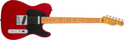 Fender SQ 40th Anni. Vintage Edition Maple Fingerboard, Black Anodized Pickguard, Satin Dakota Red - Tipo de Corpo Corpo Sólido, Telecaster do 40º aniversário do Body Shape, Material do Corpo Nyatoh, Acabamento do corpo em poliuretano acetinado, Cor Vintage Vermelho, Material do braço Maple, 