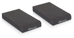 Gator  GFW-ISOPAD-SM Studio Monitor Isolation Pads – Small - Par de (2) almofadas de espuma de isolamento de tamanho pequeno para monitores de estúdio, Aprimora o áudio isolando o alto-falante da superfície da área de trabalho, Projetado para caber no monito...