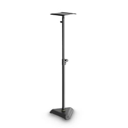 Gravity SP 3202 VT Studiomonitor Stand  - Base sólida em ferro fundido, Revestimento em preto, Capacidade de carga: 50 Kg, Diâmetro do tubo: 42 / 35 mm, Ajuste em altura de 900 a 1500 mm, Ângulo máximo de inclinação da estante: 10°, 