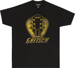 Gretsch  Headstock Pick T-Shirt Black XL - Esta camiseta gráfica apresenta um gráfico em forma de picareta com um cabeçote Gretsch®. Impresso em uma camisa de urze macia muito procurada, é perfeito para qualquer jogador ou fã de Gretsch®., ...